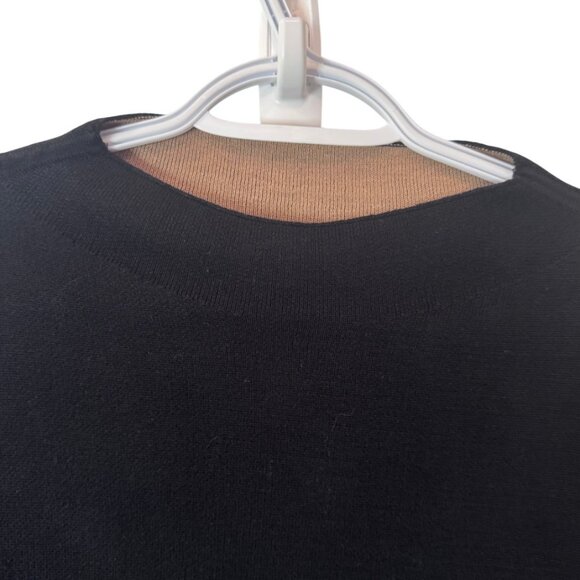 Eileen Fisher black and tan reversible funnel neck sweater size M - Picture 4 of 6